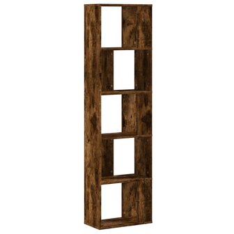 Boekenkast 5-laags 45x23,5x162,5 cm bewerkt hout gerookt eiken 5