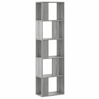 Boekenkast 5-laags 45x23,5x162,5 cm bewerkt hout grijs sonoma 2