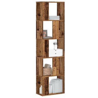 Boekenkast 5-laags 45x23,5x162,5 cm bewerkt hout oud hout 1