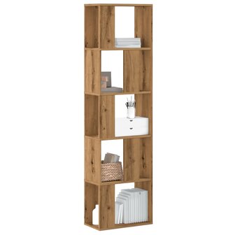 Boekenkast 5-laags 45x23,5x162,5 cm hout artisanaal eikenkleur 1