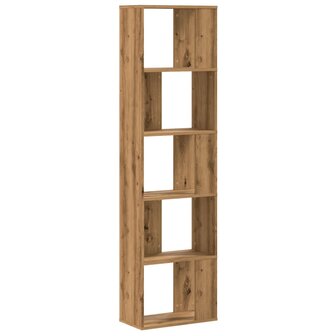 Boekenkast 5-laags 45x23,5x162,5 cm hout artisanaal eikenkleur 5