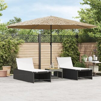 Parasol met stalen paal 388x388x248 cm bruin 1