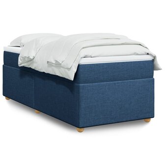 Boxspring met matras stof blauw 80x200 cm 1