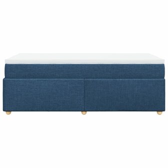 Boxspring met matras stof blauw 80x200 cm 8