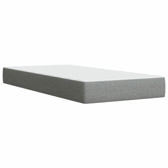 Boxspring met matras stof lichtgrijs 90x190 cm 6