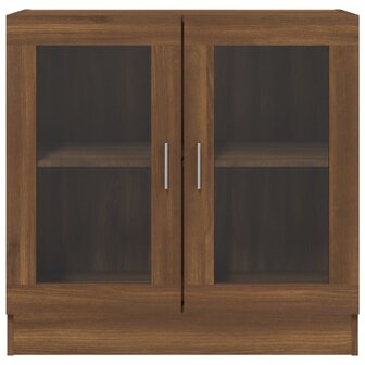 Vitrinekast 82,5x30,5x80 cm bewerkt hout bruin eikenkleur 3