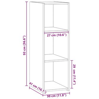 Dressoir 30x41x93 cm bewerkt hout wit 9