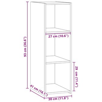 Dressoir 30x41x93 cm bewerkt hout betongrijs 9