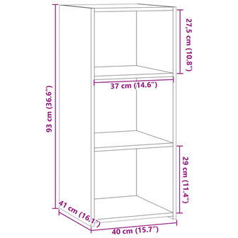 Dressoir 40x41x93 cm bewerkt hout zwart 9