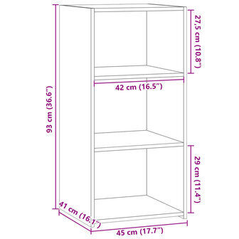 Dressoir 45x41x93 cm bewerkt hout betongrijs 9