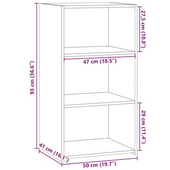 Dressoir 50x41x93 cm bewerkt hout wit 9