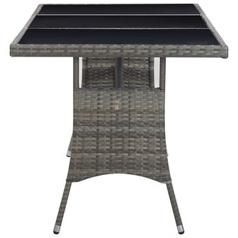 Tuintafel 170x80x74 cm poly rattan grijs 3