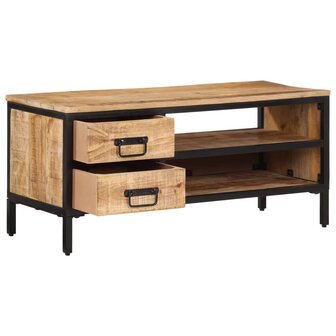 Tv-meubel 90x35x40 cm massief ruw mangohout 5