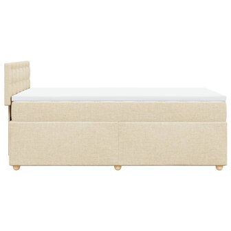 Boxspring met matras stof cr&egrave;mekleurig 80x200 cm 5