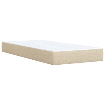 Boxspring met matras stof cr&egrave;mekleurig 80x200 cm 8