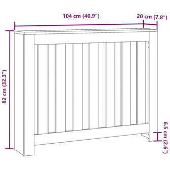 Radiatorombouw 104x20x82 cm bewerkt hout grijs sonoma eiken 8