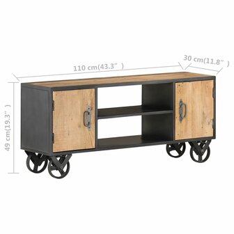 Tv-meubel 110x30x49 cm massief gerecycled hout 7