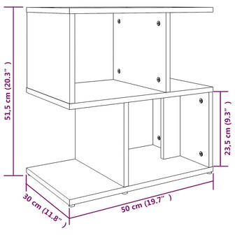 Nachtkastje 50x30x51,5 cm bewerkt hout grijs sonoma eikenkleur 7