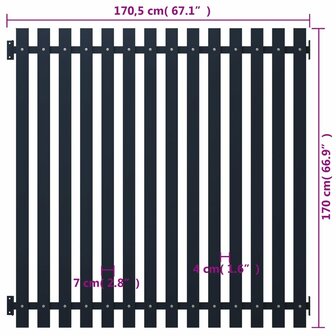 Schuttingpaneel 170,5x170 cm gepoedercoat staal antraciet 4