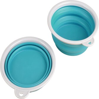 FLAMINGO Huisdierenreisbeker 2-in-1 Trinka blauw en grijs 5