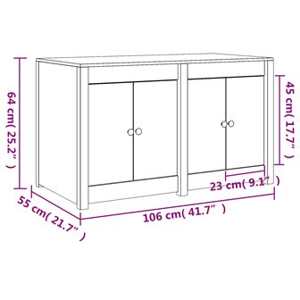 Keukenkast voor buiten 106x55x64 cm massief grenenhout wit 10