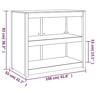 Keukenkast voor buiten 106x55x92 cm massief grenenhout wit 9