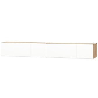 Tv-meubels 2 st 120x40x34 cm bewerkt hout wit en eikenkleurig 2