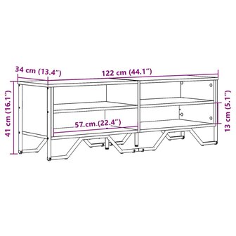 Tv-meubel 122x34x41 cm bewerkt hout zwart 9