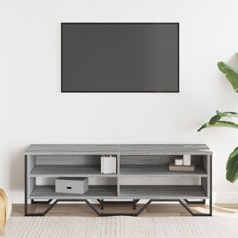 Tv-meubel 122x34x41 cm bewerkt hout grijs sonoma eikenkleurig 3