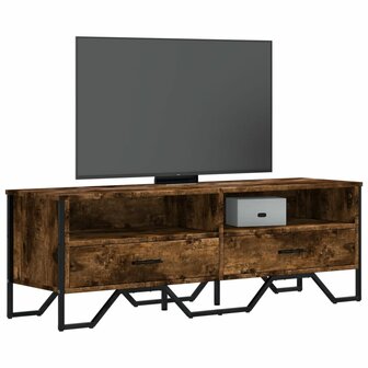 Tv-meubel 122x34x41 cm bewerkt hout gerookt eikenkleurig 1