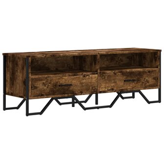 Tv-meubel 122x34x41 cm bewerkt hout gerookt eikenkleurig 2