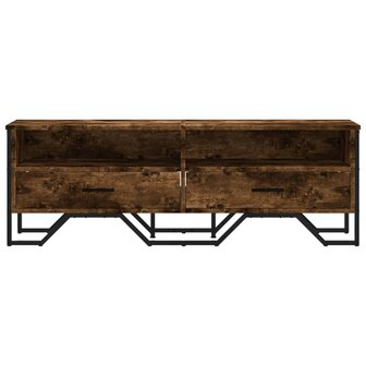 Tv-meubel 122x34x41 cm bewerkt hout gerookt eikenkleurig 4