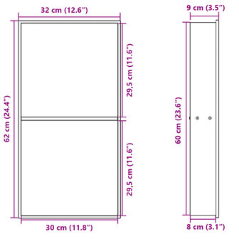 Douchenis 32x62x9 cm roestvrijstaal geborsteld goudkleurig 8