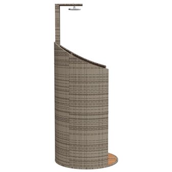 Buitendouche 100x100x241,5 cm poly rattan en acaciahout grijs 6