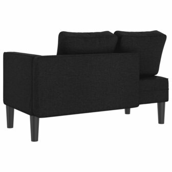 Chaise longue met kussens stof zwart 5