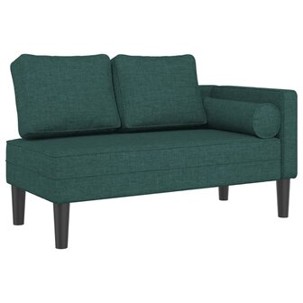 Chaise longue met kussens stof donkergroen 2