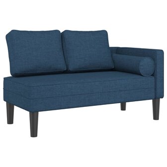 Chaise longue met kussens stof blauw 2