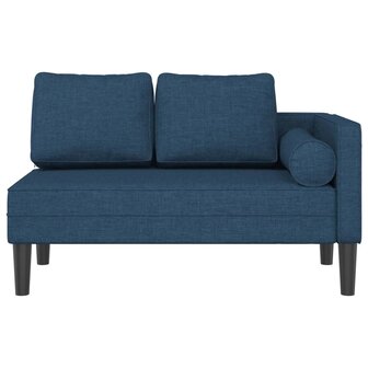 Chaise longue met kussens stof blauw 3