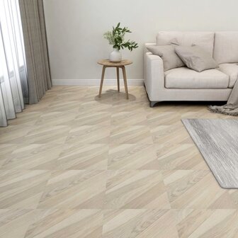 Vloerplanken 20 st zelfklevend 1,86 m&sup2; PVC gestreept beige 1