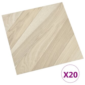 Vloerplanken 20 st zelfklevend 1,86 m&sup2; PVC gestreept beige 2