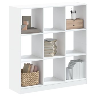 Boekenkast 102x32x108 cm bewerkt hout wit 1