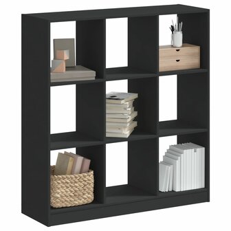 Boekenkast 102x32x108 cm bewerkt hout zwart 1