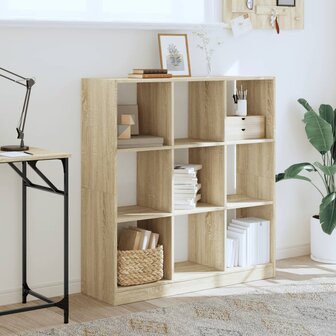 Boekenkast 102x32x108 cm bewerkt hout sonoma eikenkleurig 3