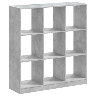 Boekenkast 102x32x108 cm bewerkt hout betongrijs 6