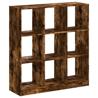 Boekenkast 102x32x108 cm bewerkt hout gerookt eikenkleurig 2