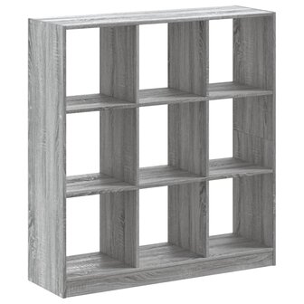 Boekenkast 102x32x108 cm bewerkt hout grijs sonoma eikenkleurig 6