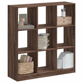 Boekenkast 102x32x108 cm bewerkt hout bruin eikenkleurig 1