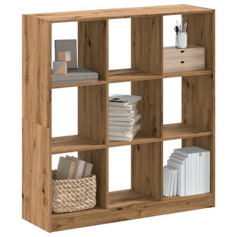 Boekenkast 102x32x108 cm bewerkt hout artisanaal eikenkleurig 1