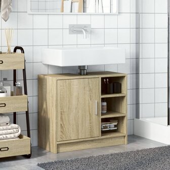 Wastafelkast 63x29x55 cm bewerkt hout sonoma eikenkleurig 3