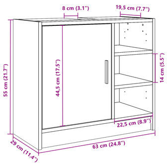 Wastafelkast 63x29x55 cm bewerkt hout sonoma eikenkleurig 11